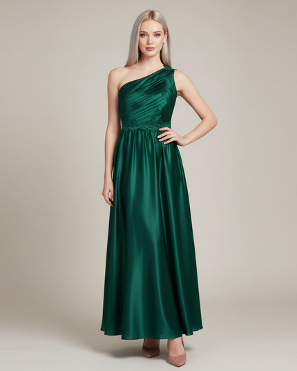 Jugendweihe Kleider 14 Jaehrige Gruen - Tuell One-Shoulder - Ansicht 1