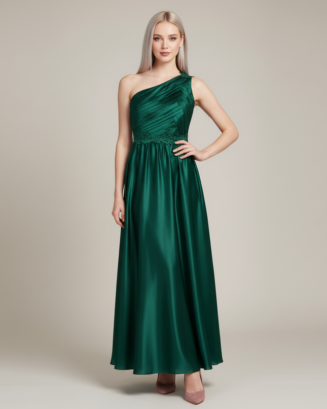 Jugendweihe Kleider 14 Jaehrige Gruen - Tuell One-Shoulder - Ansicht 1