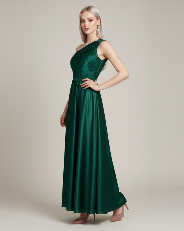 Jugendweihe Kleider 14 Jaehrige Gruen - Tuell One-Shoulder - Ansicht 3