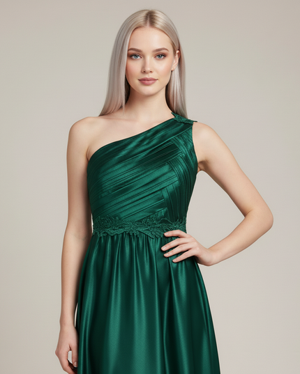Jugendweihe Kleider 14 Jaehrige Gruen - Tuell One-Shoulder - Ansicht 4