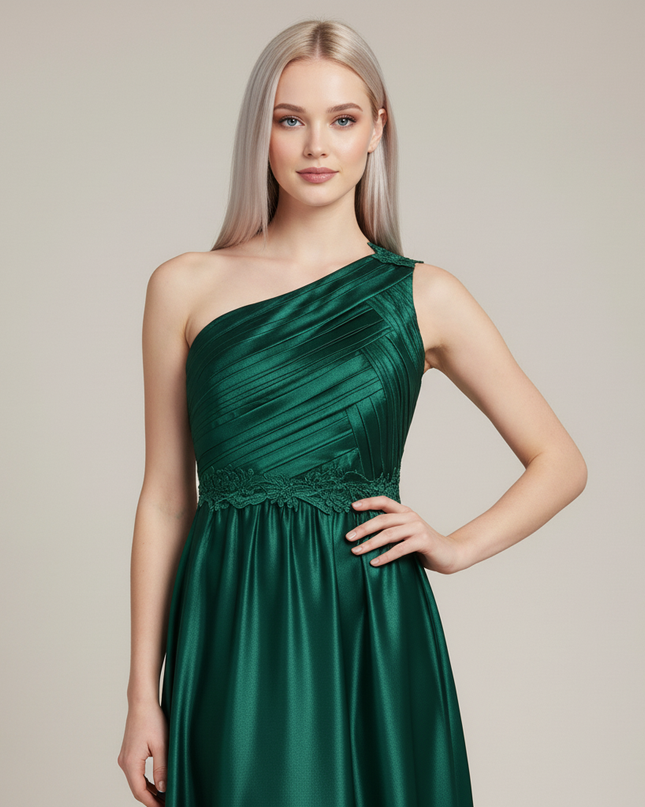 Jugendweihe Kleider 14 Jaehrige Gruen - Tuell One-Shoulder - Ansicht 4