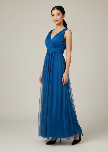 Jugendweihe Kleider Blau Lang Multiway Maxikleid - Ansicht 1