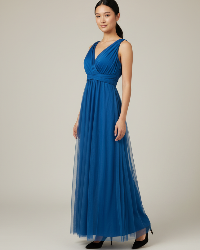 Jugendweihe Kleider Blau Lang Multiway Maxikleid - Ansicht 1