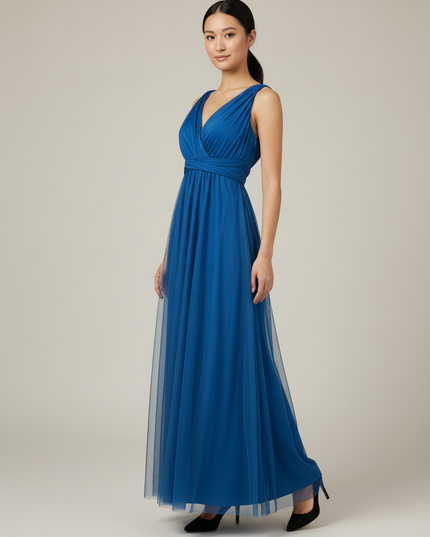 Jugendweihe Kleider Blau Lang Multiway Maxikleid - Ansicht 3