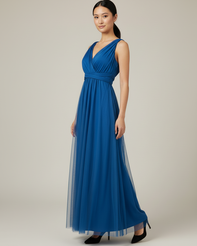 Jugendweihe Kleider Blau Lang Multiway Maxikleid - Ansicht 3