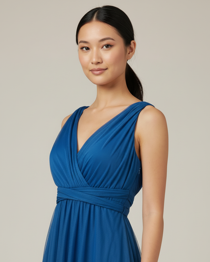Jugendweihe Kleider Blau Lang Multiway Maxikleid - Ansicht 4