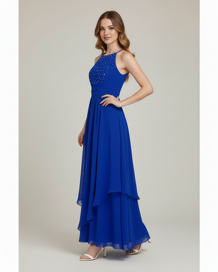 Jugendweihe Kleider fuer 14 Jaehrige Blau Chiffon - Ansicht 3