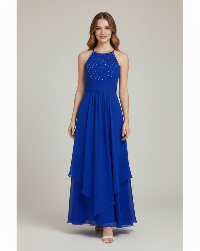 Jugendweihe Kleider fuer 14 Jaehrige Blau Chiffon - Ansicht 5
