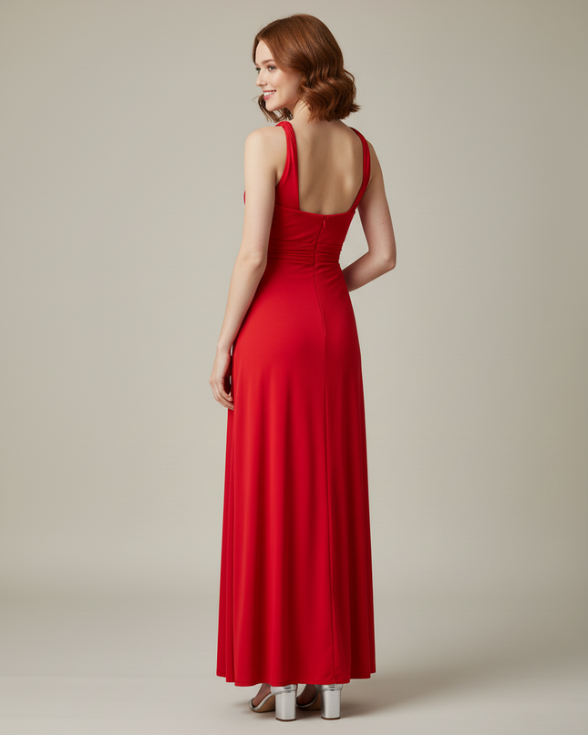 Jugendweihe Kleider Rot Multiway Bodenlang | Festkleid - Ansicht 2