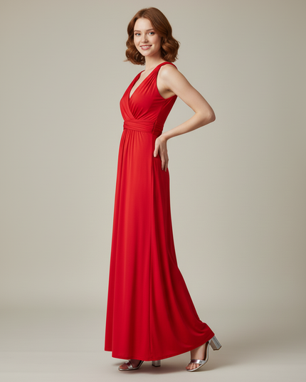Jugendweihe Kleider Rot Multiway Bodenlang | Festkleid - Ansicht 3