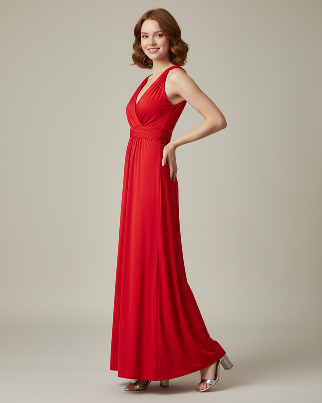 Jugendweihe Kleider Rot Multiway Bodenlang | Festkleid - Ansicht 3
