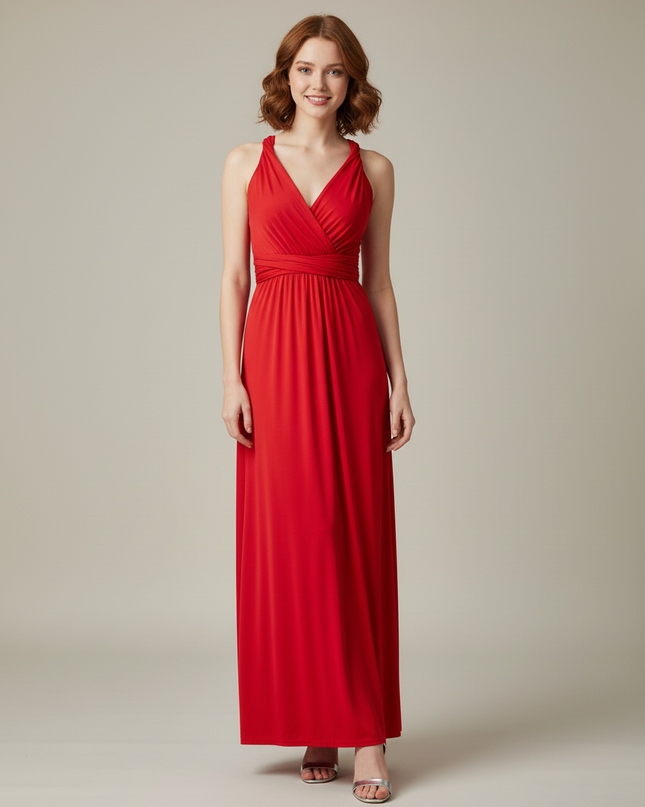 Jugendweihe Kleider Rot Multiway Bodenlang | Festkleid - Ansicht 5
