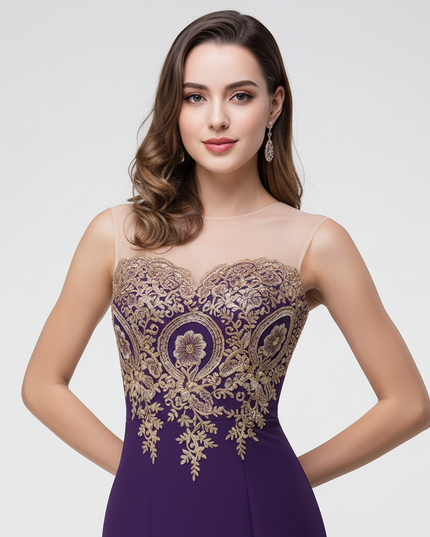 Jugendweihe Kleid Lila Festlich Meerjungfrau-Schnitt - Ansicht 4