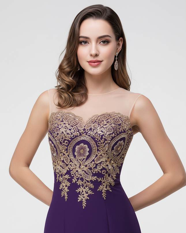 Jugendweihe Kleid Lila Festlich Meerjungfrau-Schnitt - Ansicht 4