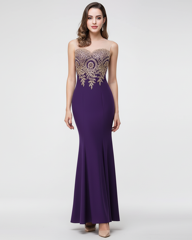 Jugendweihe Kleid Lila Festlich Meerjungfrau-Schnitt - Ansicht 5