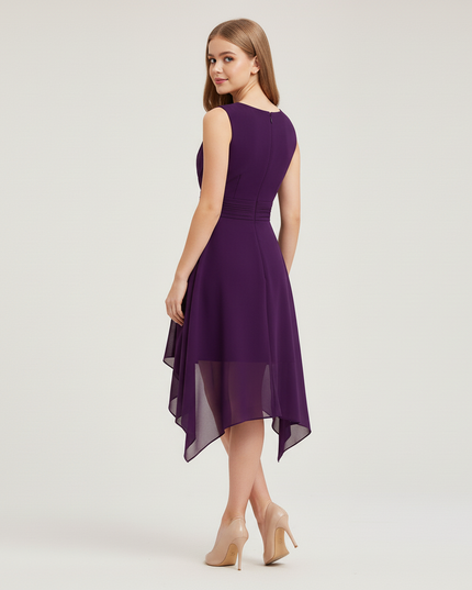 Jugendweihe Kleid Lila Asymmetrisch Chiffon | Modern - Ansicht 2