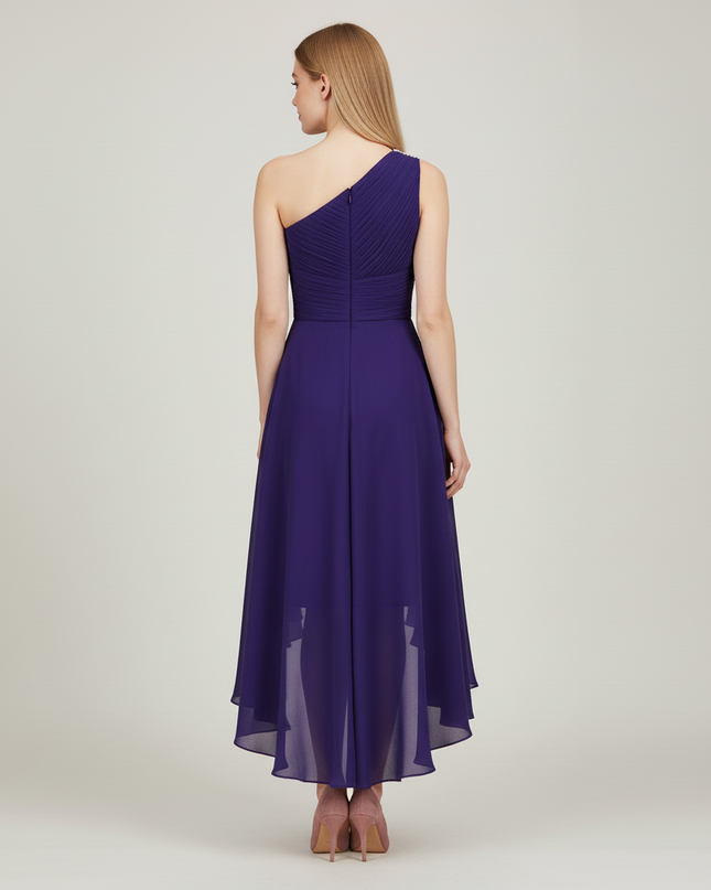 Jugendweihe Kleid Lila Einschulter Festlich Pailletten - Ansicht 2