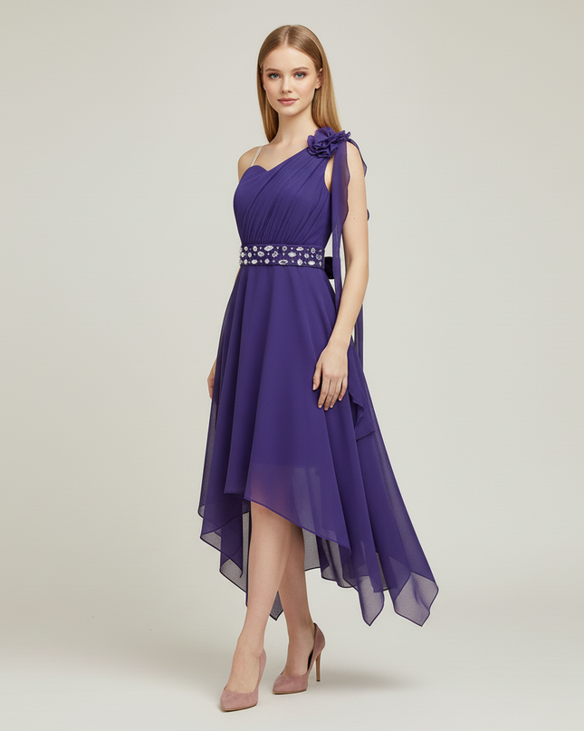 Jugendweihe Kleid Lila Hochzeit Neckholder | Festlich - Ansicht 3