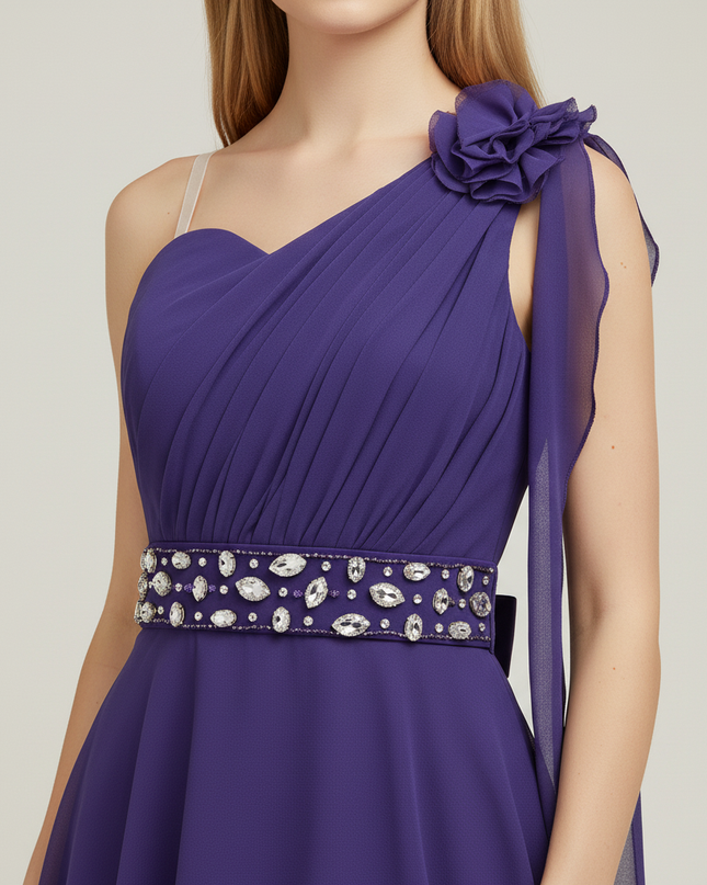 Jugendweihe Kleid Lila Hochzeit Neckholder | Festlich - Ansicht 4