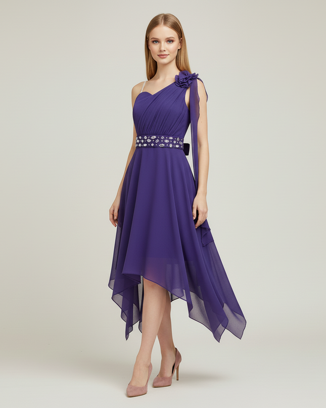 Jugendweihe Kleid Lila Hochzeit Neckholder | Festlich - Ansicht 5