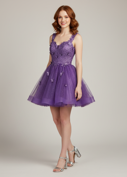 Jugendweihe Kleid Lila Kurz fuer Abiball und Feier | Formal - Ansicht 1