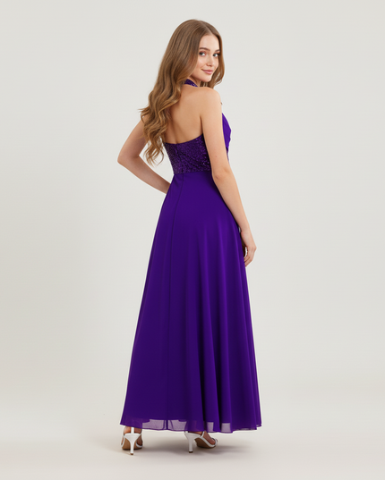 Jugendweihe Kleid Lila Pailletten Tuell Maxi | Kinder - Ansicht 2