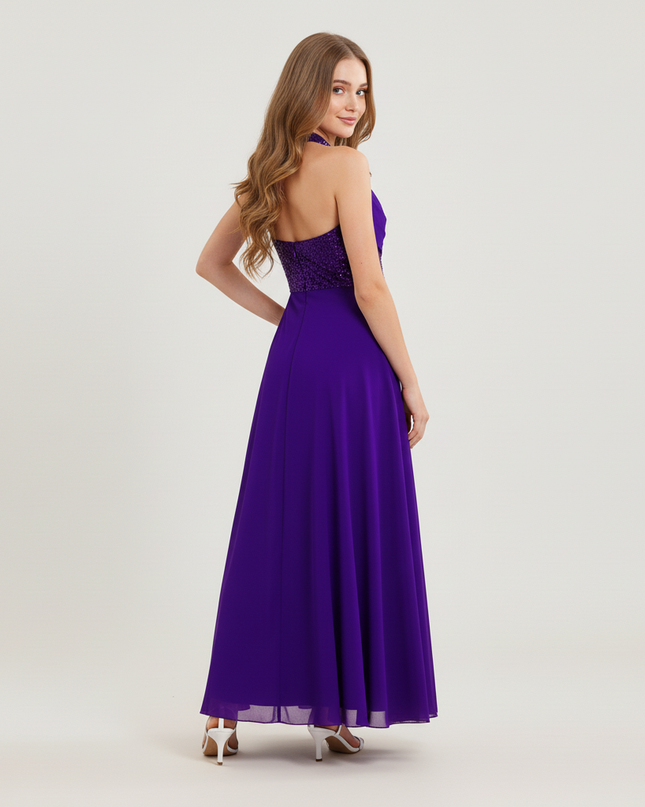 Jugendweihe Kleid Lila Pailletten Tuell Maxi | Kinder - Ansicht 2