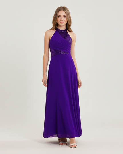 Jugendweihe Kleid Lila Pailletten Tuell Maxi | Kinder - Ansicht 5