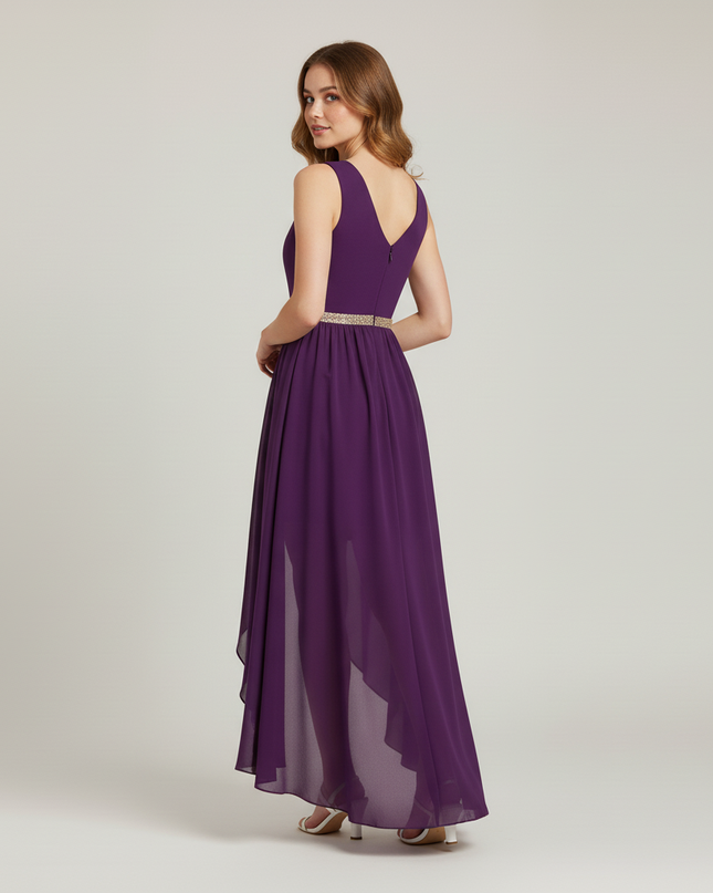 Jugendweihe Kleid Lila Perlen Einschulter | Festlich - Ansicht 2