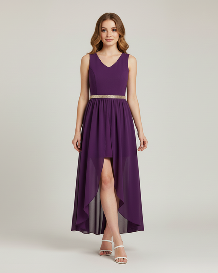 Jugendweihe Kleid Lila Perlen Einschulter | Festlich - Ansicht 5