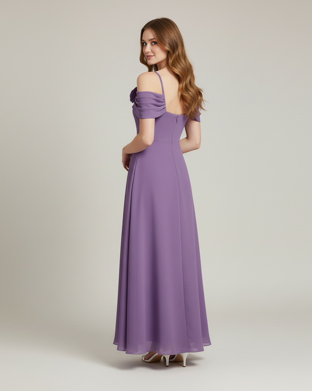 Jugendweihe Kleid Lila Schulterlos Chiffon | Festlich - Ansicht 2