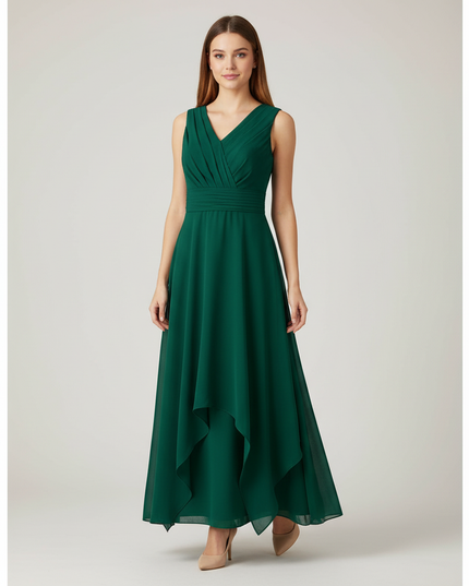 Mintgruenes Jugendweihe Kleid Chiffon Kinder - A-Linie - Ansicht 1