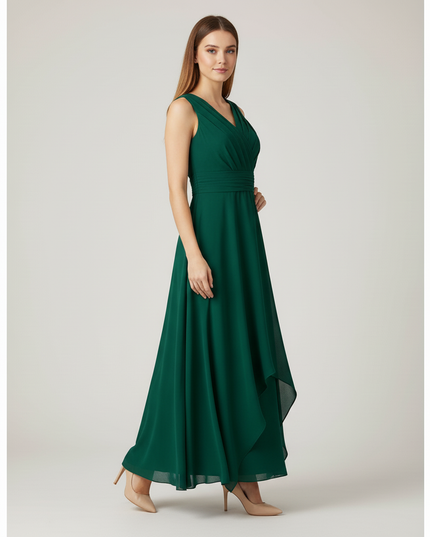 Mintgruenes Jugendweihe Kleid Chiffon Kinder - A-Linie - Ansicht 3