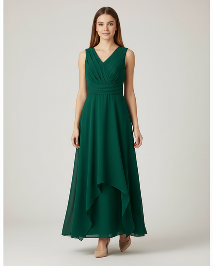 Mintgruenes Jugendweihe Kleid Chiffon Kinder - A-Linie - Ansicht 5