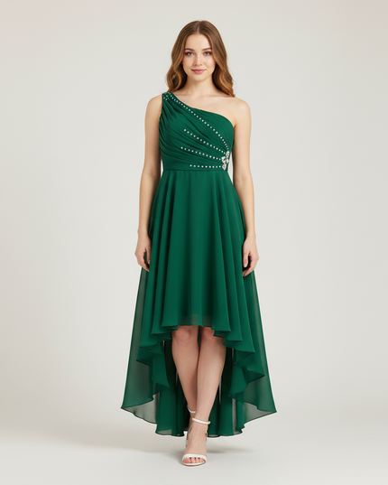 Mintgruenes Jugendweihe Kleid Chiffon Off Shoulder Kinder - Ansicht 1
