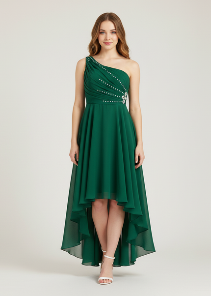 Mintgruenes Jugendweihe Kleid Chiffon Off Shoulder Kinder - Ansicht 1