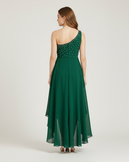 Mintgruenes Jugendweihe Kleid Chiffon Off Shoulder Kinder - Ansicht 2