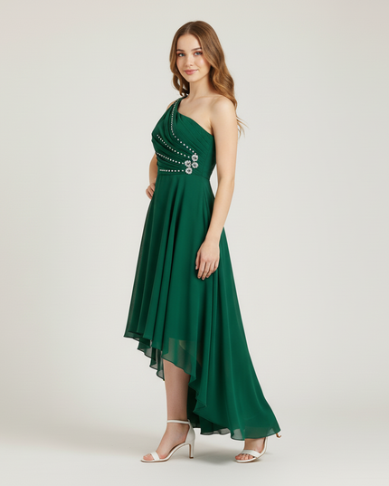 Mintgruenes Jugendweihe Kleid Chiffon Off Shoulder Kinder - Ansicht 3