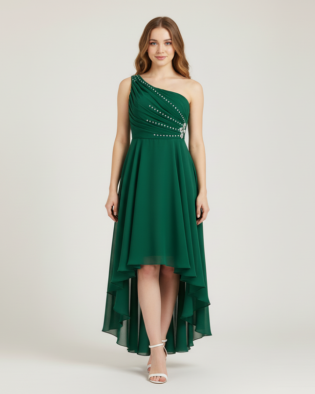 Mintgruenes Jugendweihe Kleid Chiffon Off Shoulder Kinder - Ansicht 5