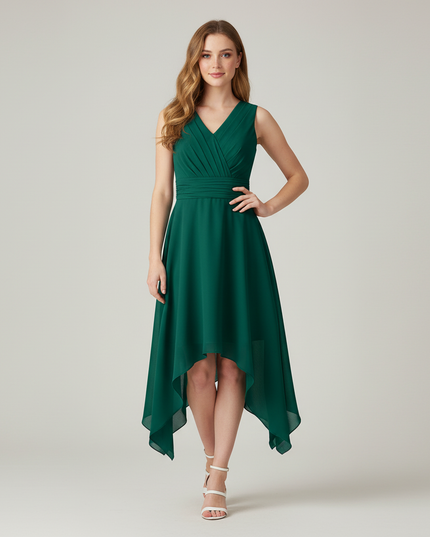 Mintgruenes Jugendweihe Kleid Halter Kinder | Chiffon - Ansicht 1