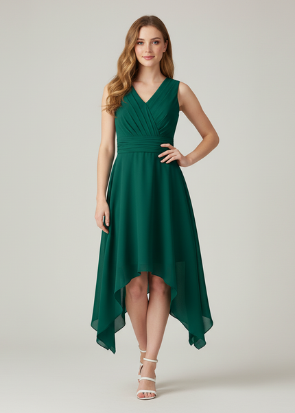 Mintgruenes Jugendweihe Kleid Halter Kinder | Chiffon - Ansicht 1