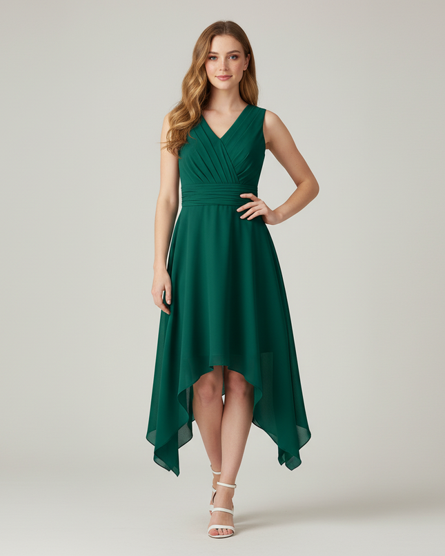 Mintgruenes Jugendweihe Kleid Halter Kinder | Chiffon - Ansicht 1