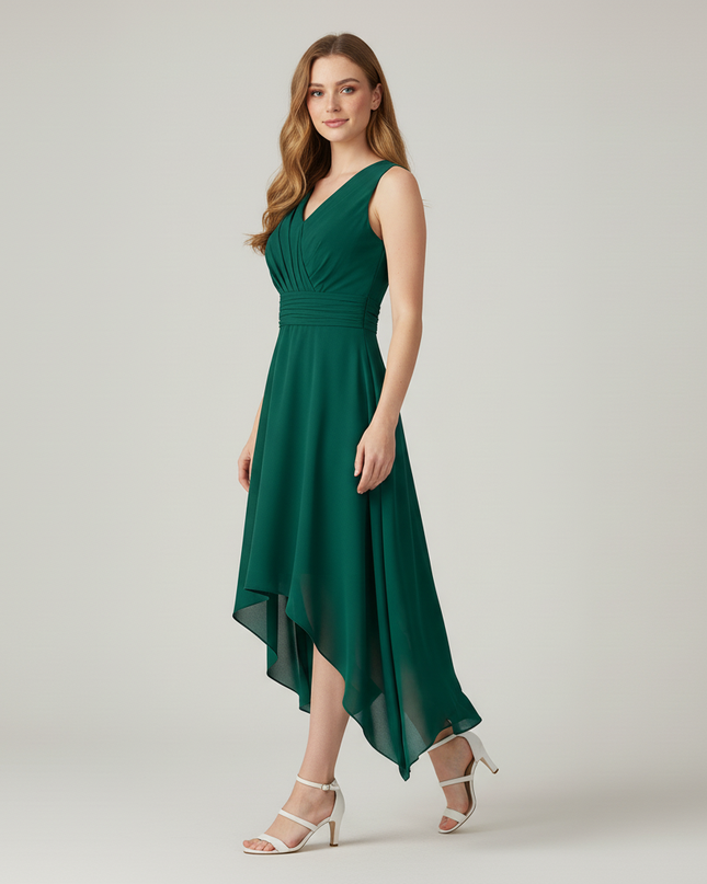 Mintgruenes Jugendweihe Kleid Halter Kinder | Chiffon - Ansicht 3