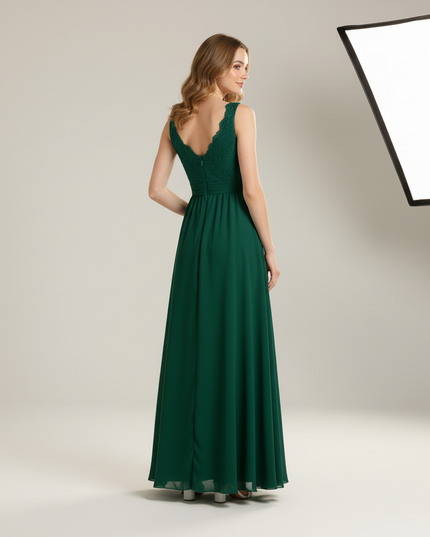 Tuerkises Jugendweihe Kleid Spitze Blumen fuer Kinder - Ansicht 2