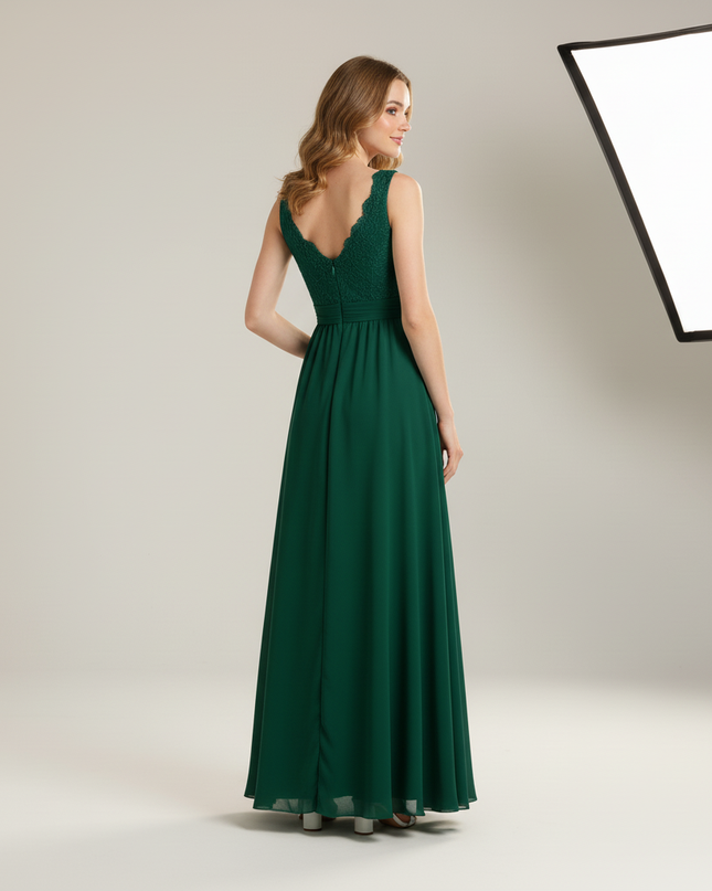 Tuerkises Jugendweihe Kleid Spitze Blumen fuer Kinder - Ansicht 2