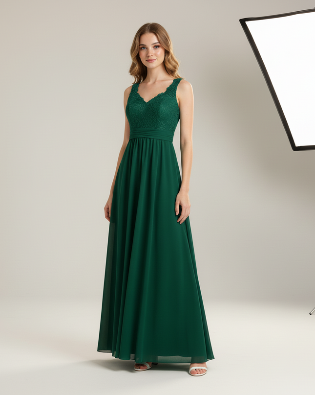 Tuerkises Jugendweihe Kleid Spitze Blumen fuer Kinder - Ansicht 5